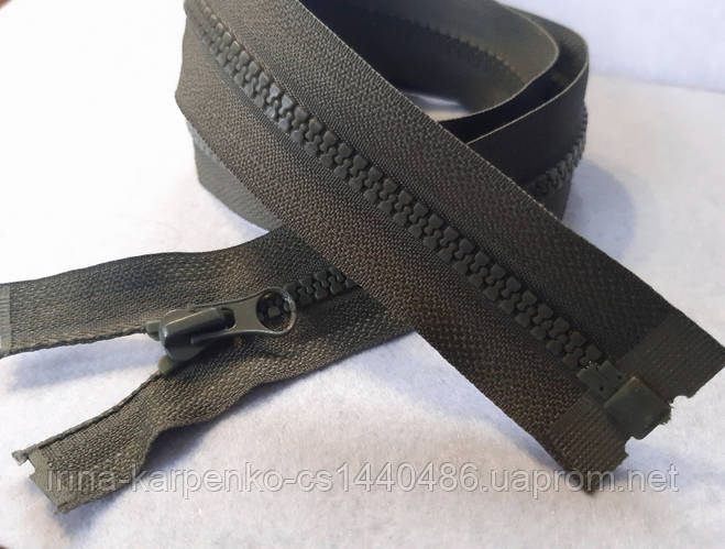 Тракторная молния, тип-5, 1 бегунок , разъемная, хаки (ID#1702168656 ...