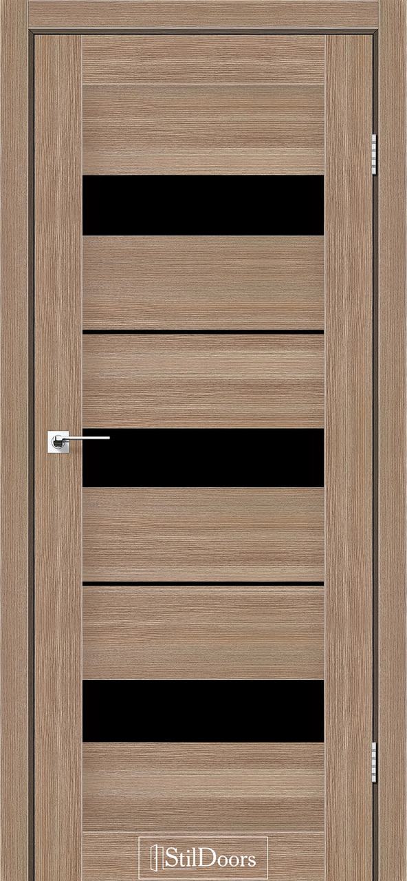 Двері міжкімнатні StilDoors Mexico Ольха класична (з чорним склом), фото 1