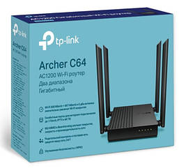 WI-FI Маршрутизатор TP-Link Роутер Wi-Fi Archer C64 гігабітний роутер дводіапазонний Wi-Fi AC1200 MU‐MIMO