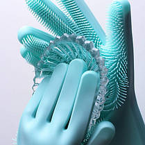 Силіконові рукавички Magic Silicone Gloves Pink для прибирання чистки миття посуду для будинку. Колір:, фото 3
