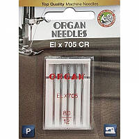 Иглы для оверлока хромированные Organ ELx705 CR PB №80