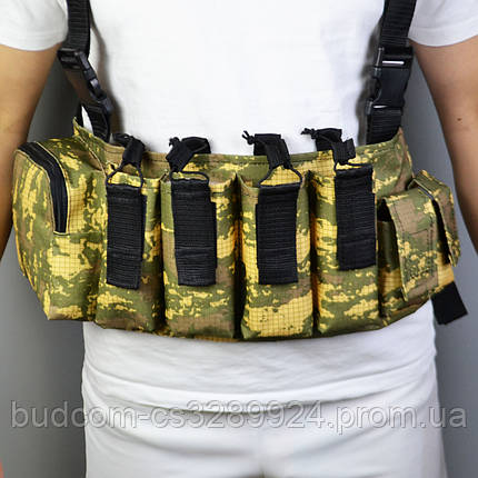 Жилет розвантаження на 4 магазин + аптечка, РПС система пікселя мультикам укріплена, фото 2