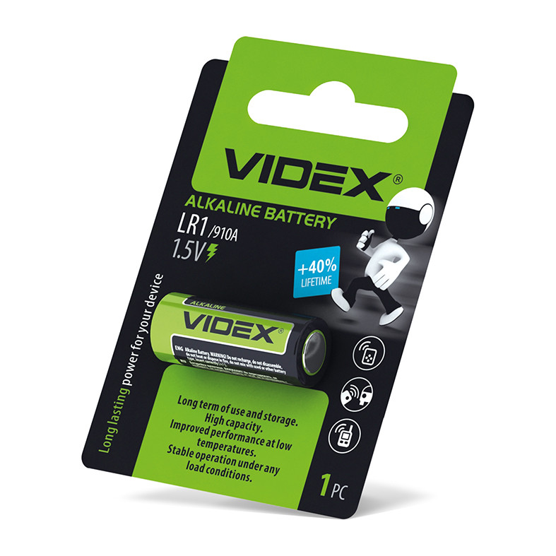 Батарейка лужна Videx LR1 1 шт BLISTER