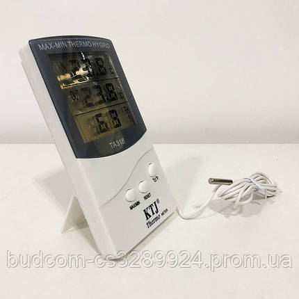Термометр гігрометр TA 318 з виносним датчиком температури, фото 2
