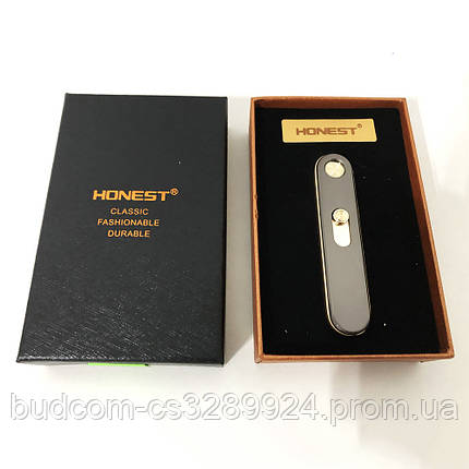 USB запальничка в подарунковій упаковці "Honest" 4825. Колір: чорний, фото 2