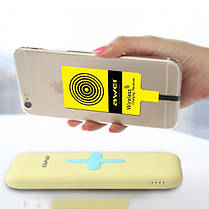Power Bank AWEI P98K (Бездротова зарядка) 8000 mAh. Колір: жовтий, фото 3