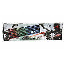 Комплект клавіатура + мишка UKC K01, з підсвічуванням, провідна, фото 2