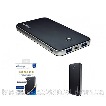 Зовнішній акумулятор (Power Bank) MediaRange MR753 - 10000mAh з USB-C Power Delivery Fast Charge Technology, фото 2