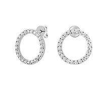 Срібні сережки з фіанітами 12 мм