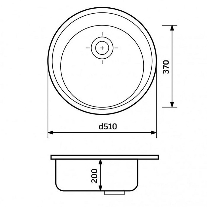 Гранитная кухонная мойка круглая 510x510x200 Adamant SUN Терра - фото 9 - id-p377667330