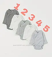 Бодики с длинным рукавом H&M, 0-1мес. (№4, № 5)