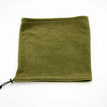 Бафф флісовий чоловічий хакі однотонний, зимовий баф теплий зелений з регулятором