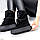 Замшеві жіночі чоботи зимові на шнурівці молодіжні модні чорні натуральна замша, фото 9