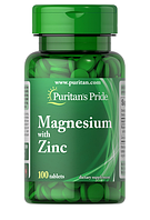 Магний и Цинк, Magnesium with Zinc от Puritan's Pride, 100капсул