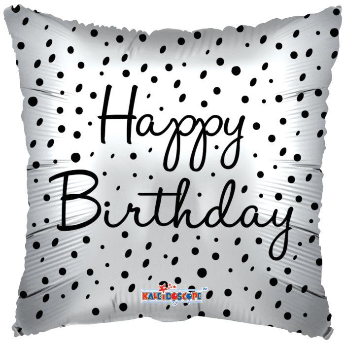 К 18" Floating Dots Bitrthday. З Днем народження куля фольгована