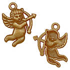 Набір 5 шт Підвіски Кулони 21 мм Янгол Амур, Метал, Колір Бронза, Рукоділля, Фурнітура на Прикраси, фото 4
