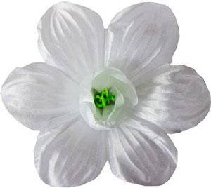 Квітка прес мальва атлас Білий 100 шт, Діаметр 12 см, Штучні квіти, Квіти для декору прес