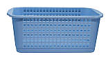 Кошик для фруктів та овочів 7 літрів перфорована блакитна лагуна 33*22*13 см (ПолімерАгро), фото 2