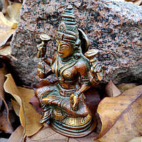 Фигура из бронзы богиня процветания Лакшми - статуэтка из бронзы высота 14 см