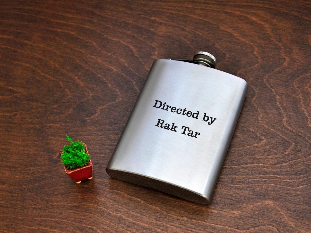 Фляга для алкоголю з гравіюванням "Directed by Rak Tar", сталь, 240 мл FL-0051, фото 1