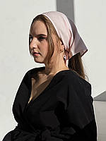 Женский платок на голову летний льняной D.Hats розового цвета