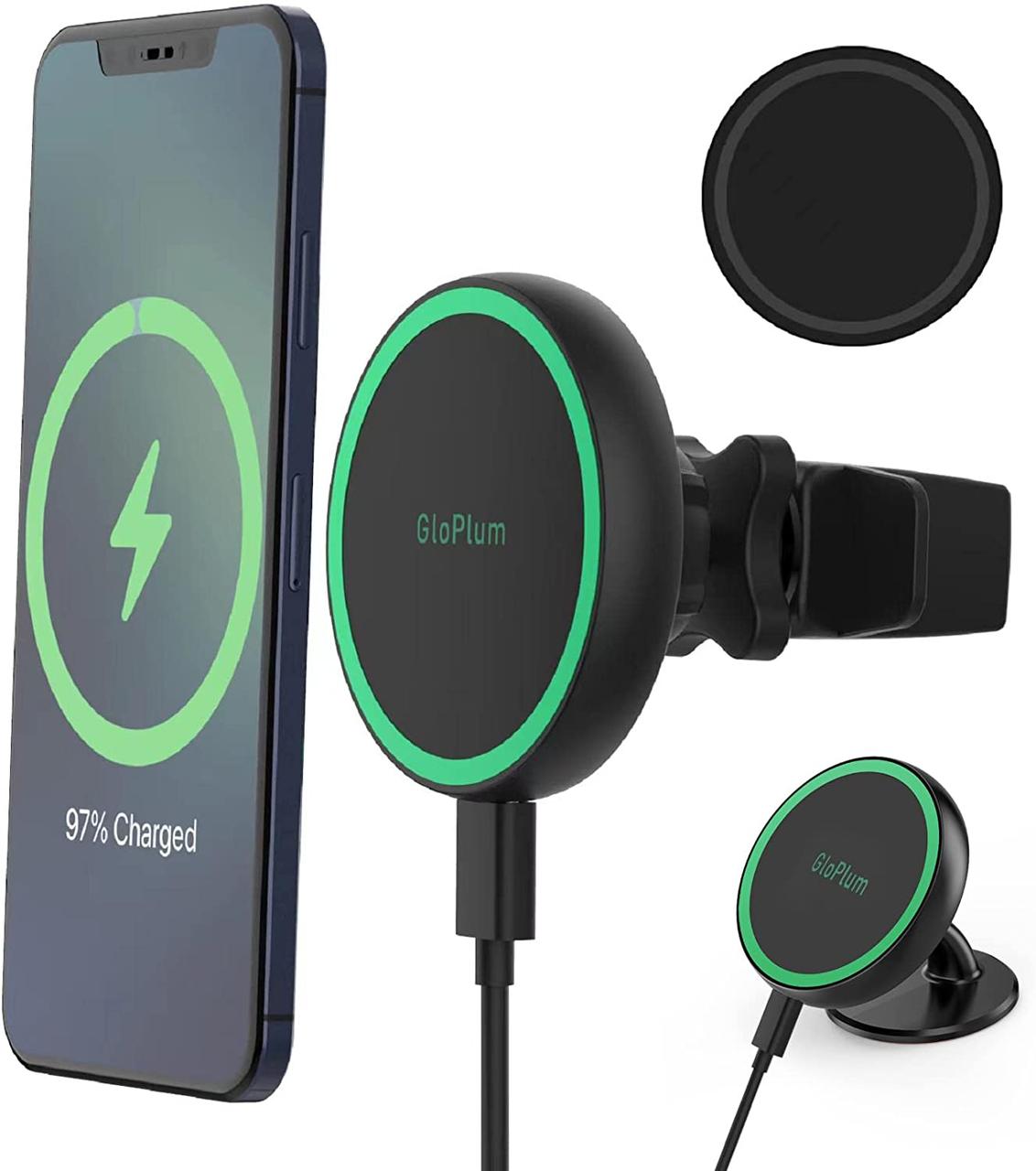Gloplum зарядний пристрій потужністю 15 Вт Автомобільний утримувач Magsafe