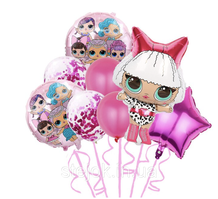 НАБІР ФОЛЬГОВАНИХ і латексних КУЛЬОК LOL ДИВА, фото 1