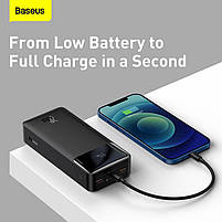 Портативна батарея, повербанк Baseus Bipow Digital Display Power bank 30000mAh 20W, PD, фото 4