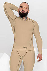 Чоловіча термофутболка із високоеластичного матеріалу ThermoSOFT до -16С бежевий (розміри: XS-3XL)