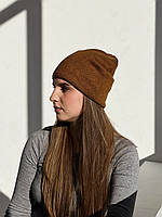 Шапка панчоха з ангори утеплена D.Hats колір гірчичний