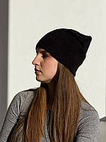 Шапка зимова панчоха ангорова D.Hats універсальна чорного кольору