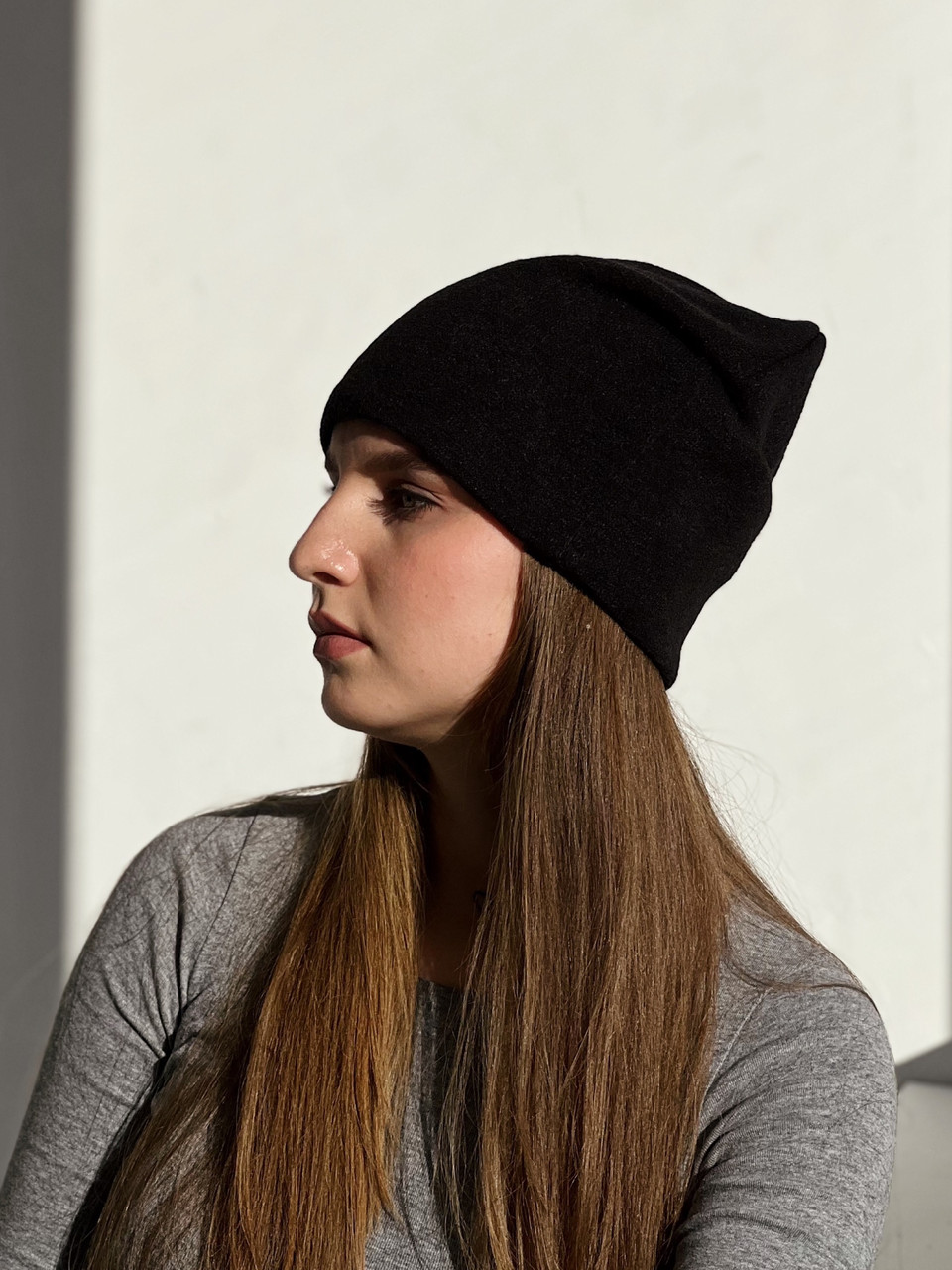 Шапка зимова панчоха ангорова D.Hats універсальна чорного кольору - фото 1 - id-p812312070