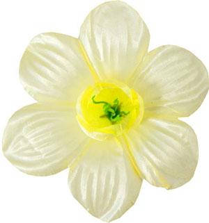 Квітка прес мальва атлас кремовий 100шт, Діаметр 12 см, Штучні квіти, Квіти для декору прес