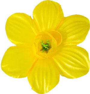 Квітка прес мальва атлас жовтий 100 шт, Діаметр 12 см, Штучні квіти, Квіти для декору прес