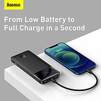 Маленький павербанк BASEUS Bipow Digital Display Power bank 10000mAh 2USB/1Type-C, PD/QC, 20W, фото 8