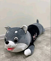 Подушка-игрушка собака Хаски плюшевая длинная 100 см