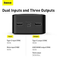 Павербанк портативное зарядное устройство Базеус Baseus bipow 15w 30000 mAh