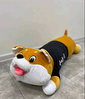 Подушка-игрушка собака Хаски плюшевая длинная 100 см Коричневый