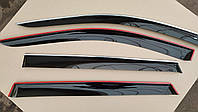 Дефлекторы окон Cobra Tuning на JAC Eagle S5 2013+ Ветровики с хром молдингом Кобра на Джак Игл S5 2013+
