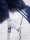 Куртка зимова пуховик жіноче пальто Peercat біла з синім 46-48, фото 3