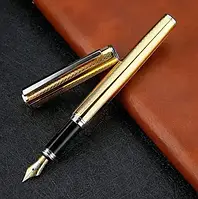 Золотистая ручка чернильная перьевая