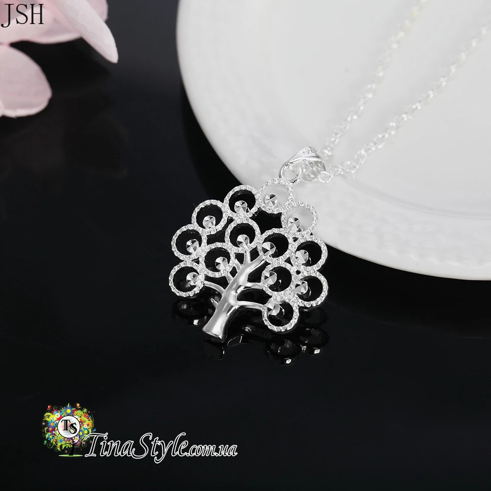 Підвіска срібло кулон дерево життя стерлінгове срібло 925 у стилі тіффані, фото 1