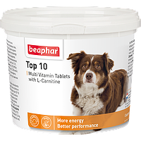 Мультивітаміни ласощі для собак Топ 10 Beaphar Top 10 з L-карнітином 180 таб