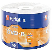 Диск DVD Verbatim 4.7Gb 16X Wrap-box 50pk Extra MATT SILVER (43791) - Вища Якість та Гарантія!