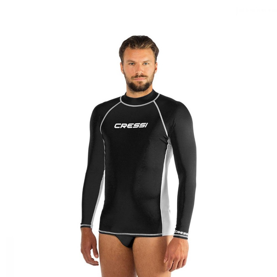 Реглан Cressi Rash Guard Man чорно-білий Чорно-білий XXL
