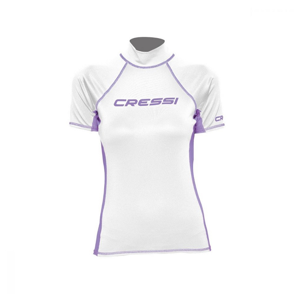 Футболка Cressi Rash Guard Short Lady біло-лілова Біло-ліловий XS