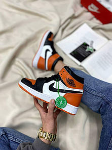 Кросівки жіночі помаранчеві Nike Air Jordan 1 (01670)