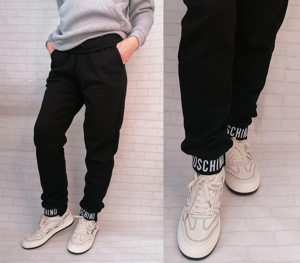 Зимові жіночі штани на флісі з кишенями великого розміру Чорний 4XL