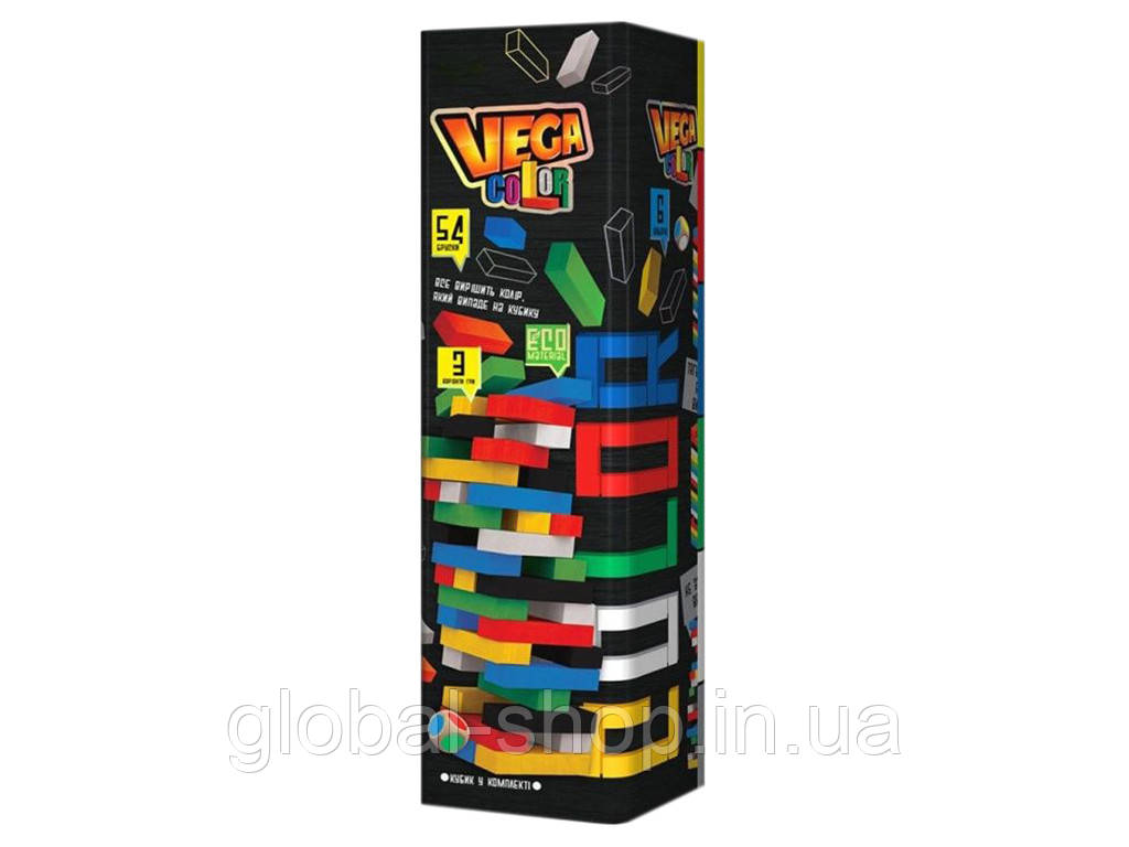 Настольная игра Дженга, Башня, Jenga, Vega Color, Джанга, ( GVC-01U ), 54 бруска