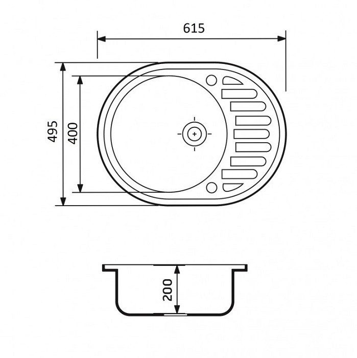 Коричневая мойка гранитная 615х495х200 Adamant Ovum - фото 6 - id-p377705696